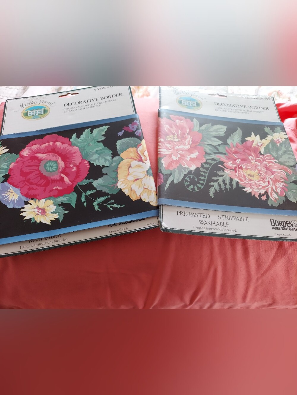 Vintage Martha Stewart Floral Wallpaper Border